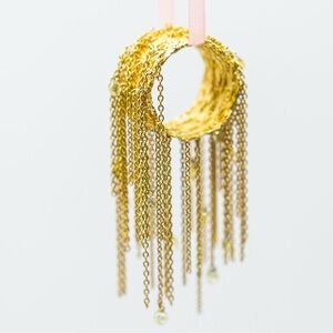 Fringe ring in 14 k gold with diamonds